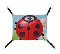 LMNGH Hamac à suspendre pour chat - Respirant - Coussin de repos réglable - Motif coccinelle rouge