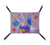 LMNGH Hamac suspendu pour chat - Hamac respirant pour chat - Coussin endormi réglable - Illustration scientifique abstraite chimie - Illustration 3D imprimée pour chat