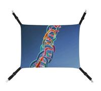 LMNGH Hamac suspendu pour chat - Respirant - Coussin de repos - Chaîne ADN réglable - Photoes imprimées - Hamac pour animal domestique