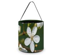 LMNGH Sacs cadeaux avec poignée, sac à bonbons portable, seau cadeau magnifiquement blanc naturel plante verte brindille imprimée sac à bonbons panier fourre-tout, Brindille verte naturelle blanche,
