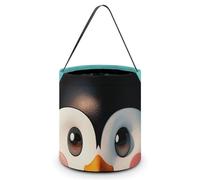LMNGH Sacs cadeaux avec poignée, sac à bonbons portable, seau cadeau magnifiquement mignon tête de pingouin imprimé sac à bonbons panier fourre-tout, Jolie tête de pingouin, 7.9x8.3 inches