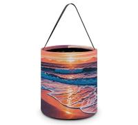 LMNGH Sacs cadeaux avec poignée, sac à bonbons, seau cadeau portable, joli motif coucher de soleil sur la plage, sac à bonbons, panier fourre-tout, Sunset Beach, 7.9x8.3 inches