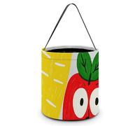 LMNGH Sacs cadeaux avec poignée, sac à bonbons, seau cadeau portable, joli motif dessin animé, légumes, fruits, sac à bonbons, panier fourre-tout, Fruits de légumes de dessin, 7.9x8.3 inches