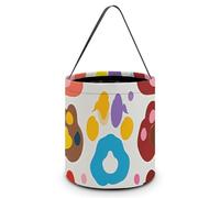 LMNGH Sacs cadeaux avec poignée, sac à bonbons, seau cadeau portable, joli motif patte de chien, sac à bonbons, panier à bonbons, Motif pattes de chien., 7.9x8.3 inches