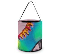 LMNGH Sacs cadeaux avec poignée, sac à bonbons, seau cadeau portable magnifiquement coloré avec patins à roulettes, sac à bonbons, panier fourre-tout, Patins à roulettes colorés., 7.9x8.3 inches