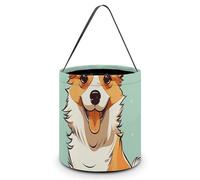 LMNGH Sacs cadeaux avec poignée Sac fourre-tout portable Seau cadeau magnifiquement Corgi mignon imprimé chien sac à bonbons panier fourre-tout fourre-tout, Chien mignon Corgi, 7.9x8.3 inches