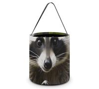 LMNGH Sacs cadeaux avec poignée Sac fourre-tout portable Seau cadeau magnifiquement mignon imprimé raton laveur sac à bonbons panier fourre-tout, Raton laveur mignon, 7.9x8.3 inches