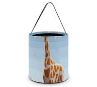 LMNGH Sacs cadeaux avec poignée Sac fourre-tout Sac à bonbons Portable Seau Cadeau Seau Beau Dessins Animés Girafe Imprimé Sac à bonbons Panier fourre-tout, Dessins animés Girafe, 7.9x8.3 inches