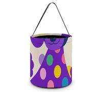 LMNGH Sacs cadeaux avec poignée Sac fourre-tout Sac à bonbons Seau Cadeau Portable Beau Caniche Violet Imprimé Pois Sac à bonbons Panier fourre-tout, Caniche violet à pois., 7.9x8.3 inches