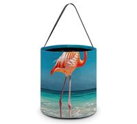 LMNGH Sacs cadeaux avec poignée Sac fourre-tout Sac à bonbons Seau Cadeau Portable Beau Flamant Rose sur la plage Imprimé Sac à bonbons Panier fourre-tout, Flamant rose sur la plage, 7.9x8.3 inches