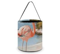 LMNGH Sacs cadeaux avec poignée Sac fourre-tout Sac à bonbons Seau Cadeau Portable Seau Beau Imprimé Flamant Rose Sac à bonbons Sac fourre-tout Panier à bonbons, Flamant rose de plage, 7.9x8.3 inches