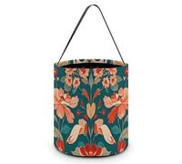 LMNGH Sacs cadeaux avec poignée Sac fourre-tout Sac à bonbons Seau Cadeau Portable Seau Beau Imprimé Oiseau Floral Sac à bonbons Panier fourre-tout, Oiseau floral, 7.9x8.3 inches