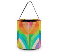 LMNGH Sacs cadeaux avec poignée Sac fourre-tout Sac à bonbons Seau Cadeau Portable Seau Beau Motif Arc-en-ciel Imprimé Sac à bonbons Panier fourre-tout, Motif arc-en-ciel, 7.9x8.3 inches