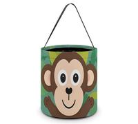 LMNGH Sacs cadeaux avec poignée Sac fourre-tout Sac à bonbons Seau Cadeau Portable Seau Beau Singe Vert Imprimé Sac à bonbons Panier fourre-tout, Singe vert, 7.9x8.3 inches