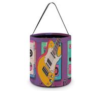 LMNGH Sacs cadeaux avec poignée Sac fourre-tout Sac à bonbons Seau Cadeau Portable Seau Beau Thème Musique Guitare Imprimé Sac à bonbons Panier fourre-tout, Guitare à thème musical, 7.9x8.3 inches