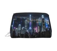 LMNUDS Aerial Night Of View Hong Kong Trousse de toilette compacte pour femme, Argenté., Taille unique