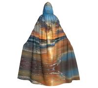 LMNUDS Belle cape à capuche unisexe pour plage, coucher de soleil, mystérieuse Renaissance, Halloween, Noël, cosplay, fête, cape pour adulte