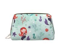 LMNUDS Belle trousse de toilette en forme de sirène, organiseur de maquillage compact pour femme, doré, Taille unique