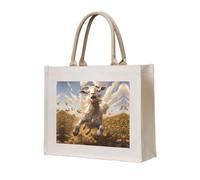 LMNUDS Goat Frolic Sac de Transport en Toile Sac Cadeau Personnalisé Sac à Main pour Femme Yoga Travail