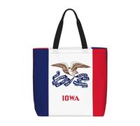 LMNUDS Sac fourre-tout léger à une épaule avec poche intérieure et drapeau de l'État de l'Iowa pour femme, sac à main à bandoulière, Noir, One Size