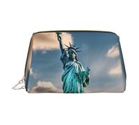 LMNUDS Statue de la Liberté à New York Trousse de toilette prête à voyager, organisateur de maquillage compact pour femme, doré, Taille unique