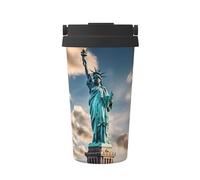 LMNUDS Tasse à café isotherme en acier inoxydable avec impression Statue de la Liberté à New York, étanche, pour bureau, voyage, extérieur, cadeaux, maison
