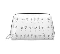 LMNUDS Trousse de toilette compacte en langue des signes de l'alphabet pour femme, Argenté., Taille unique