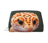 LMNUDS Trousse de toilette compacte pour femme Motif léopard sable Gecko, Argenté., Taille unique