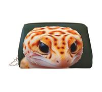 LMNUDS Trousse de toilette compacte pour femme Motif léopard sable Gecko, doré, Taille unique