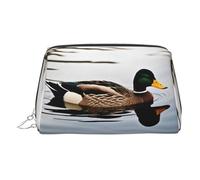 LMNUDS Trousse de toilette domestique en forme de canard pour voyage, organiseur de maquillage compact pour femme, Argenté., Taille unique