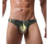 LMNvbz Bibliothèque Bibliothèque Imprimé Livre Bikini Sous-vêtements Taille Basse Slip, Noir , XXL
