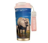 LMNvbz Big Ears Tasse à café isotherme en acier inoxydable 316 avec couvercle sous vide pour garder au chaud et au froid