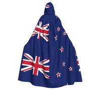 LMNvbz Cape à capuche unisexe avec drapeau de la Nouvelle-Zélande pour Halloween, cosplay, fête, costume de vampire et sorcière pour adulte