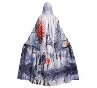 LMNvbz Cape à capuche unisexe pour adulte Motif Tour Eiffel Paris City Tree