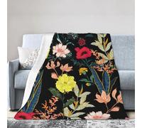 LMNvbz Couverture en micro polaire ultra douce à imprimé floral bohème coloré, confortable, pelucheux, chaud et léger pour lit, canapé, canapé et voyage