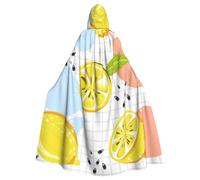 LMNvbz Fruits Lemon - Cape à capuche unisexe pour Halloween, cosplay, fête, robe de sorcière vampire pour adulte
