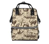 LMNvbz Sac à dos en toile imprimé chapeau de sorcière grande capacité | Sac à dos imperméable en toile sergée, sac à dos de voyage léger pour homme et femme, sac de camping et de randonnée