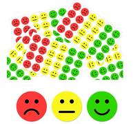 LMOGWL 1440 PCS Autocollants Humeur - Bonheur/Tristesse/Sourire, Rouge Jaune Vert, 25 mm pour le Journal, Bonus Emoji (3 Couleurs)