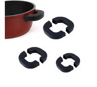 LMOGWL 6 pièces Support de poignée de Casserole en Silicone, poignée de Casserole résistant à la Chaleur, poignée d'oreille de Casserole, pour Casserole, Casserole à Soupe, Casserole en Fer (Noir)