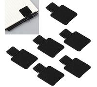 LMOGWL 6pcs porte - stylo noir, anneau de stylo en cuir pu auto - adhésif, anneau de stylo auto - adhésif pour ordinateur portable élastique rectangulaire tablette agenda Pen Case auto - adhésif