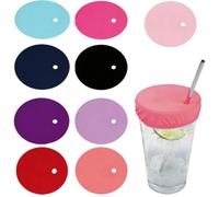 LMOGWL 9pièces Couvercles réutilisables pour boissons avec trou pour paille | Couvercle anti-drogue pour boissons, avec orifice pour paille, adapté aux boissons alcoolisées, aux bars et aux fêtes