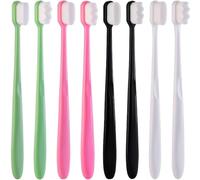 LMOGWL Lot de 8 brosses à dents nano à poils souples, à poils souples, adaptées aux gencives sensibles, adultes, enfants, personnes âgées et porteurs d'appareils dentaires