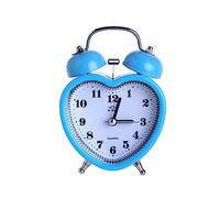 lmoikesz 3 Pouces Coeur Cloche réveil Silencieux veilleuse réveil Table horloges numériques rétro ménage Enfants Filles Chambre, Bleu
