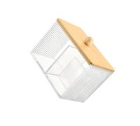 lmoikesz Boîte de Rangement Transparente pour Cotons-tiges et Outils de Maquillage avec Couvercle Anti-poussière, Distributeur et Porte-coqs pour Cotons-tiges à Bille.