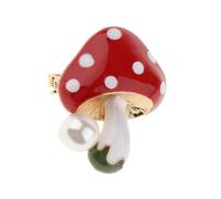 lmoikesz Broche en émail en forme de champignon perlé, décoration artistique attrayante pour chapeaux, vêtements, accessoires de mode, charmante broche émail