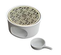 lmoikesz Chauffe-théière Portable en céramique, réchaud pour Aliments, Chauffe-café et Chauffe-thé au Lait Lors d'aventures en Plein air, Grill Yakitori, Barbecue de Table, réchaud à thé Chaud, Blanc