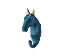 lmoikesz Crochet à clé en résine, ajout Durable et Fonctionnel à la Maison, Crochet Mural en résine Robuste et Durable, tête d'éléphant, Animal, Bleu rétro (Cheval)