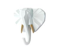 lmoikesz Crochet à clé en résine, ajout Durable et Fonctionnel à la Maison, Crochet Mural en résine Robuste et Durable, tête d'éléphant, Animal, Or Blanc (éléphant