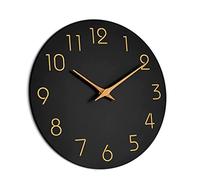 lmoikesz Densité Conseil Horloge Murale Ronde Style Simple Décoratif Courant Silencieux Tenture Murale Analogique Chambre Horloges Alarmes, Type 2, 12 Pouces