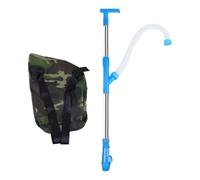 lmoikesz Épandeur manuel à , sac à agricole portable et résistant, ensemble d'épandage de fumier pour l'extérieur, outil d'épandage, sac agricole portable , Acier inoxydable , Tube de 90 cm